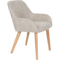 Housecraft Living Loua Eetkamerstoel Beige/ Bruin - Set van 2