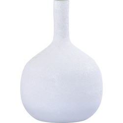 PTMD Saim White round glass bottle rustic finish L