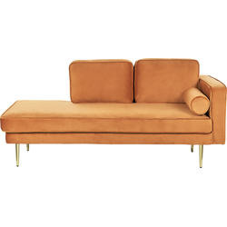 Beliani MIRAMAS - Chaise longue-Oranje-Fluweel