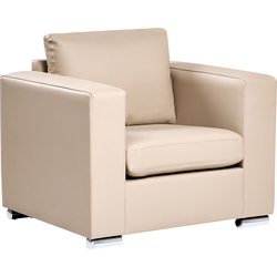 HELSINKI - Fauteuil - Beige - Leer