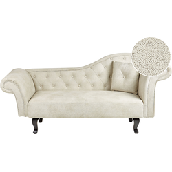 Beliani LATTES - Chaise longue-Beige-Fluweel