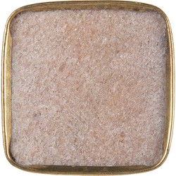 Clayre & Eef Deurknop  4 cm Roze Steen Vierkant Meubelknop