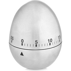 Kinvara Kookwekker/eierwekker in eitjes vorm - zilver - RVS - 7.5 cm - minuten telling - Kookwekkers