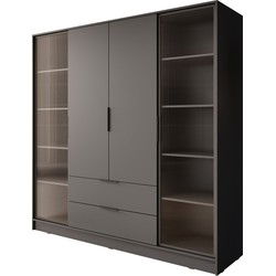 Meubella - Kledingkast Kaden - Grijs - 206 cm
