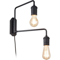 Stijlvolle Ideal Lux Triumph Wandlamp - Zwarte afwerking - Landelijke charme