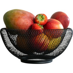 QUVIO Fruitschaal metaal mesh - Zwart