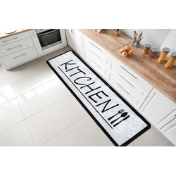 Kitchen 60X180 Cm Keuken Loper - Lichtgrijs - Wasbaar VLOERKLEED