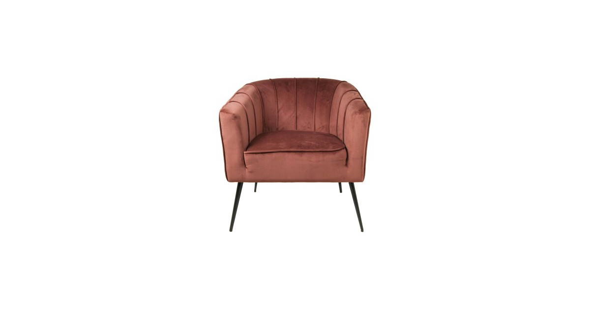 Fauteuil Chester - velours - champagne