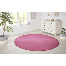 Rond Laagpolig Effen Uni Vloerkleed - Nasty - Roze - 200cm rond Ø