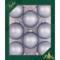 8x stuks glazen kerstballen 7 cm starlight velvet blauw - Kerstbal
