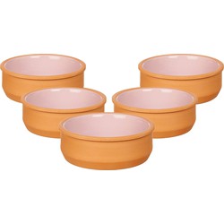 Set 18x tapas/creme brulee serveer schaaltjes terracotta/roze 12x4 cm - Snack en tapasschalen