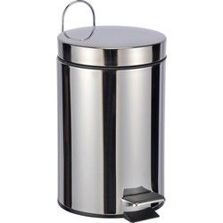 Pedaalemmer - zilver - 23 cm - 3 liter - RVS - vuilnisbak - Pedaalemmers