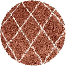 Tapijtenloods Harmony Soft Shaggy Rond Hoogpolig Vloerkleed Terra / Oranje- 200 CM ROND