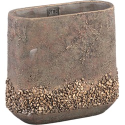 PTMD Kathryn Bronze cement oval pot stone pieces high M