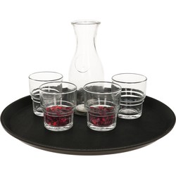 Horeca dienblad anti slip laag - 2x - zwart - kunststof - D35cm - rond - Dienbladen