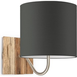 Moderne wandlamp Bling - antraciet - wandlamp Drift inclusief lampenkap 20/20/17cm - geschikt voor E27 LED lamp - Wandlamp geschikt voor woonkamer, slaapkamer, corridor