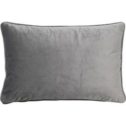 Dutch Decor FINN - Kussenhoes 40x60 cm - velvet - effen kleur - Micro Chip - lichtgrijs - Dutch Decor