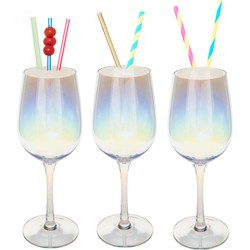 Set van 6x wijnglazen parelmoer voor rode wijn Fantasy 380 ml van glas - Wijnglazen