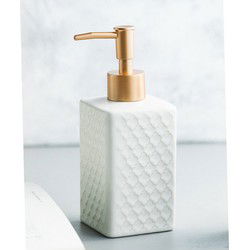 Zeepdispenser / Zeeppompje - Porselein Collectie - Wit - 350ml - Keramiek - 7x7x18cm