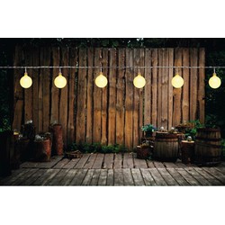 3x Binnen/buiten verlichting lichtsnoer 10 meter met warm witte LED lampjes - Lichtsnoer voor buiten