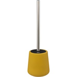 5Five toiletborstel - met houder - zandsteen - geel - rond - 39 cm - Toiletborstels
