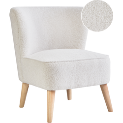 Beliani ALVEN - Fauteuil-Wit-Bouclé