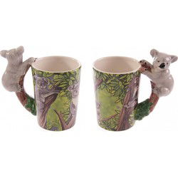 Drink/koffie mok koala thema - 2x - 250 ml - Dieren cadeau artikelen - Bekers