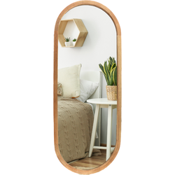 MISOU Passpiegel hangend - Ovaal - Wandspiegel - Hout - 35x90 cm - Spiegel hangend