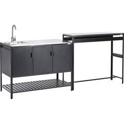 Beliani MAENZA - Buitenkeuken-Zwart-Staal