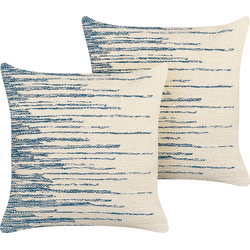 RIVINA  - Sierkussen set van 2 - Beige - 45 x 45 cm - Katoen