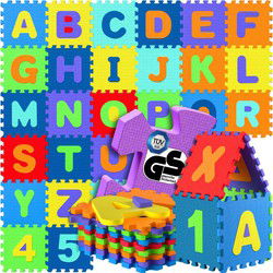 Puzzelmat met getallen en alle letters