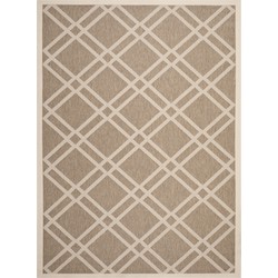 Safavieh Trellis Indoor/Outdoor Woven Area Rug, Courtyard Collection, CY6923, in Brown & Bone, 160 X 231 cm