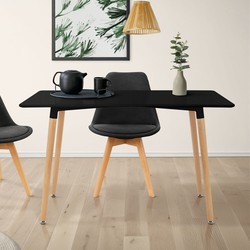 Houten eettafel 120x70 cm zwart Eetkamertafel voor 4-6 personen ML design