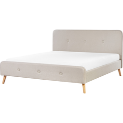 Beliani RENNES - Tweepersoonsbed-Beige-Linnen