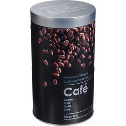 5Five Koffie bewaarblik - metaal - zwart - H19 cm - 500 gram - Voorraadblikken