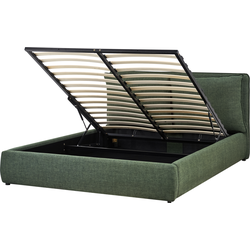BAJONNA - Bed opbergruimte - Donkergroen - 160 x 200 cm - Polyester