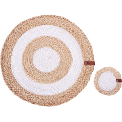 Beliani TUMERIC - Placemats en onderzetters-Natuurlijk-Jute