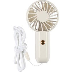 Draagbare handventilator oplaadbaar via USB – met nekkoord – Wit