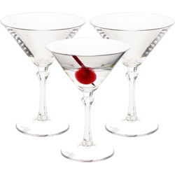 Martini glas - 2x - transparant - kunststof - 20 cl/200 ml - Cocktailglazen