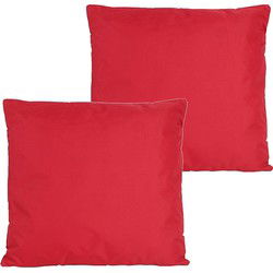 Anna's collection buitenkussens - 2x - rood - 60 x 60 cm - Sierkussens