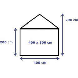 Classic Plus Feesttent PVC 4x8x2 mtr in Wit-Beige