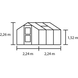 Compact 5,0 antraciet, veiligheidsglas 3 mm/1 grijs gecoat veiligheidsglas Royal Well