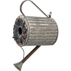 Clayre & Eef Vogelhuis Gieter 18x25x41 cm Grijs Metaal Vogelhuisje Hangend