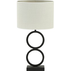 Tafellamp Stelios/Saverna Ovaal - Zwart/Eiwit - Ø30x62cm