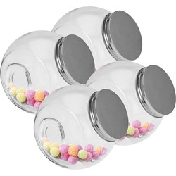 4x Glazen snoepjes pot 16 cm - Voorraadpot