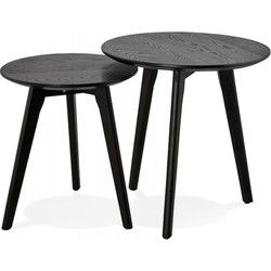 Ronde bijzettafels GABY 50x50x45 cm Zwart