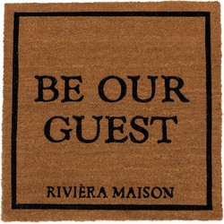 Riviera Maison Deurmat Binnen met Tekst 80x80 - RM Doormat Guest - Naturel 