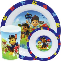 Kinder ontbijt set Paw Patrol 3-delig van kunststof - Kinderservies