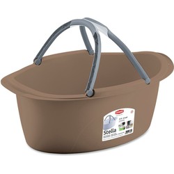 Stefanplast Wasmand/draagmand/teil met hengsel - kunststof - 25 Liter - cappuccino - 60 x 40 x 25 cm - Emmers