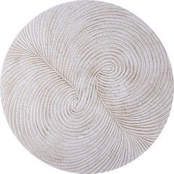 PTMD Wiktor White MDF Round Wallpanel Swirl Carved S